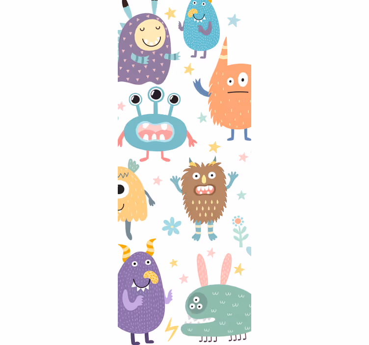 Blind children foor kids door joyful monster - TenStickers