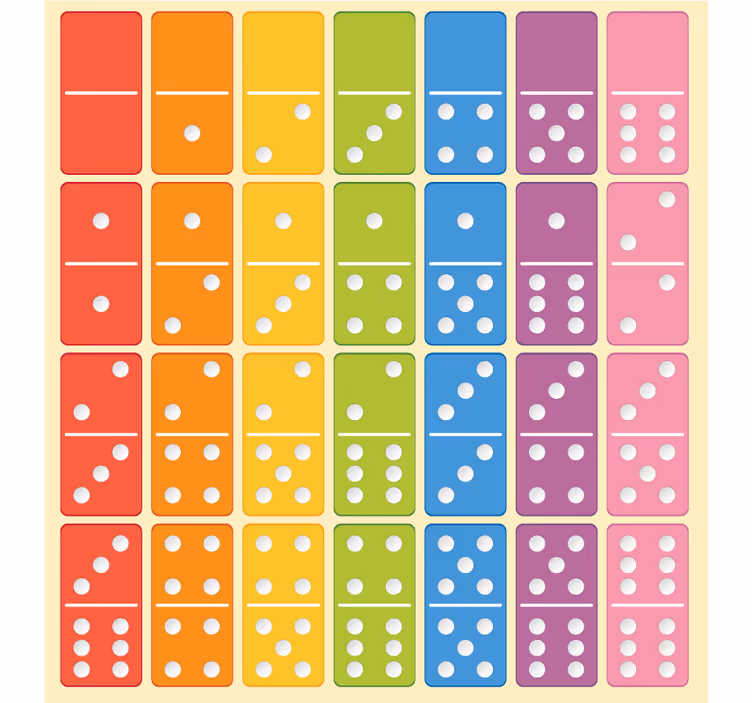 Blind children play dominoes board game - TenStickers