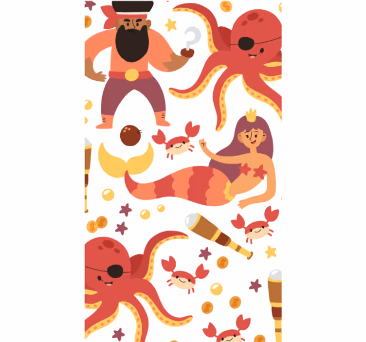 Blind children pirate octopus shower - TenStickers