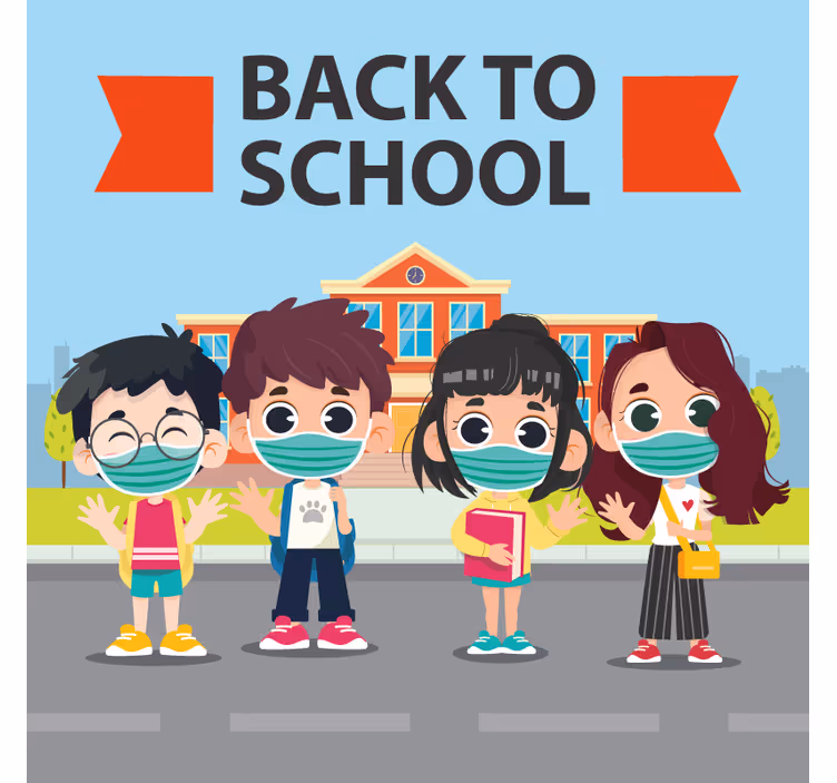 Blind children in a charming school setting - TenStickers