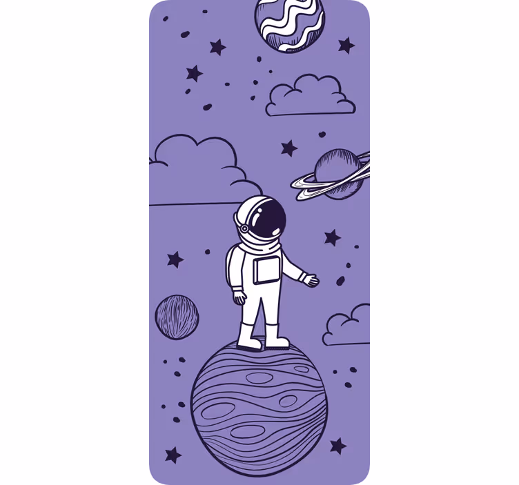 Blind children astronaut drawing with planets - TenStickers