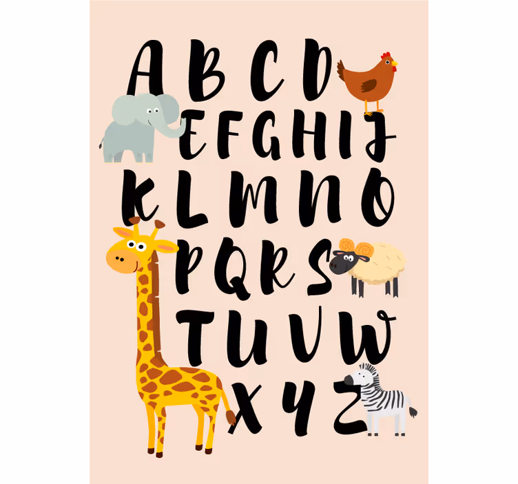 Blind children learning with playful animals - TenStickers