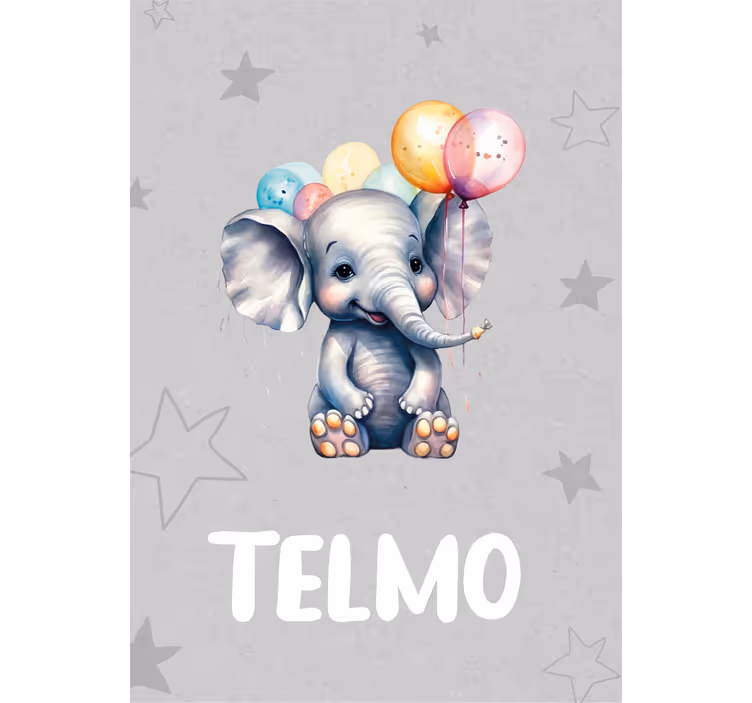 Blind children love the baby elephant with balloons - TenStickers