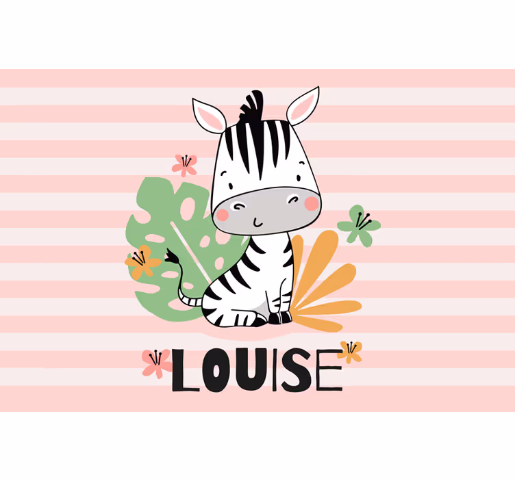 Blind children beautiful zebra with name - TenStickers