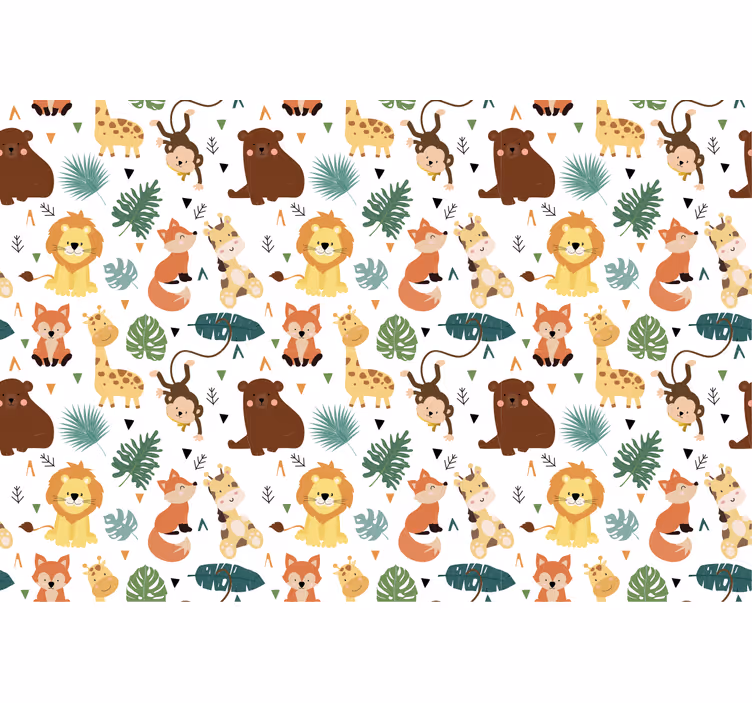 Blind children cute wild animals with leaves - TenStickers