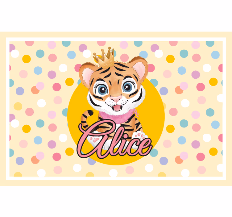 Blind children cute tiger for girl with name - TenStickers
