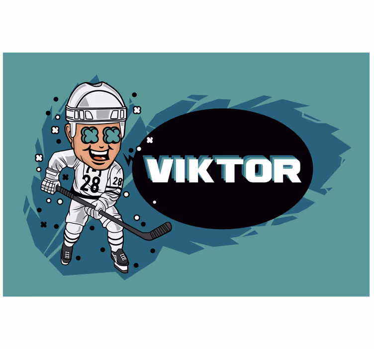 Blind children funny hockey player with name - TenStickers