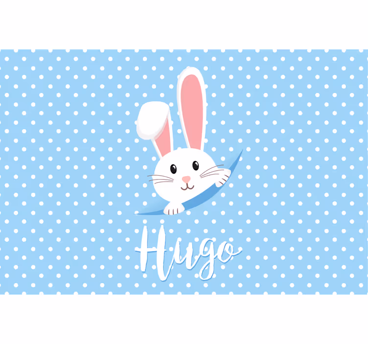 Blind children cute bunny for boy with name - TenStickers
