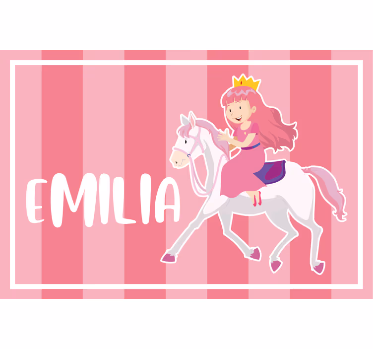 Blind children pink princess on a white horse - TenStickers