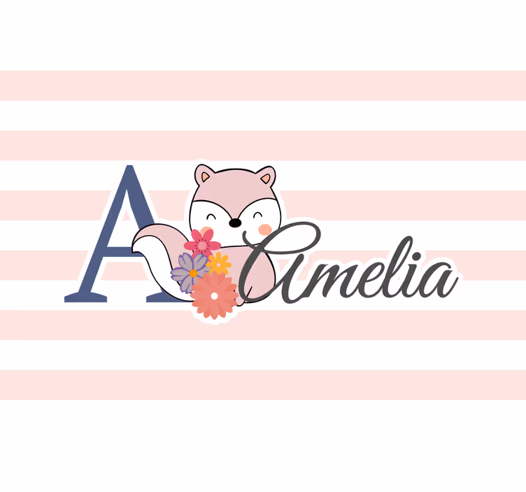 Blind children cute animals squirrel with name - TenStickers