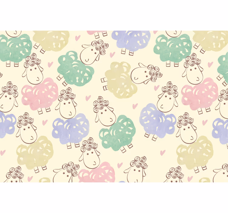 Blind children sheep doodle pattern blanket - TenStickers