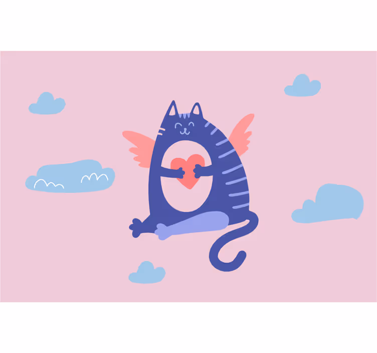 Blind children and their lovely flying cat - TenStickers