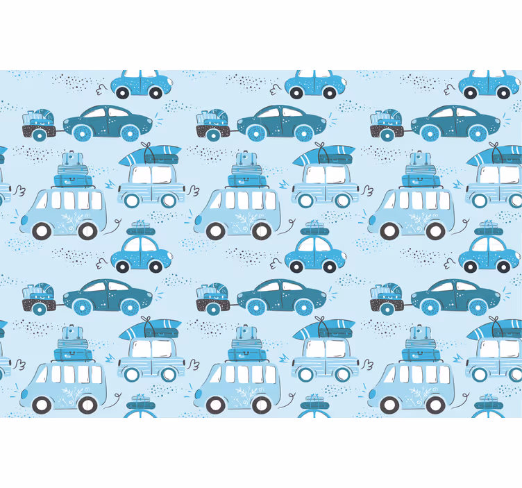 Blind children blue city vehicles in nordic style - TenStickers