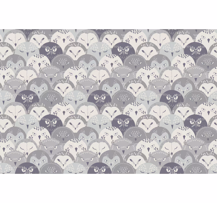 Blind children gray owl on creepers nordic style - TenStickers