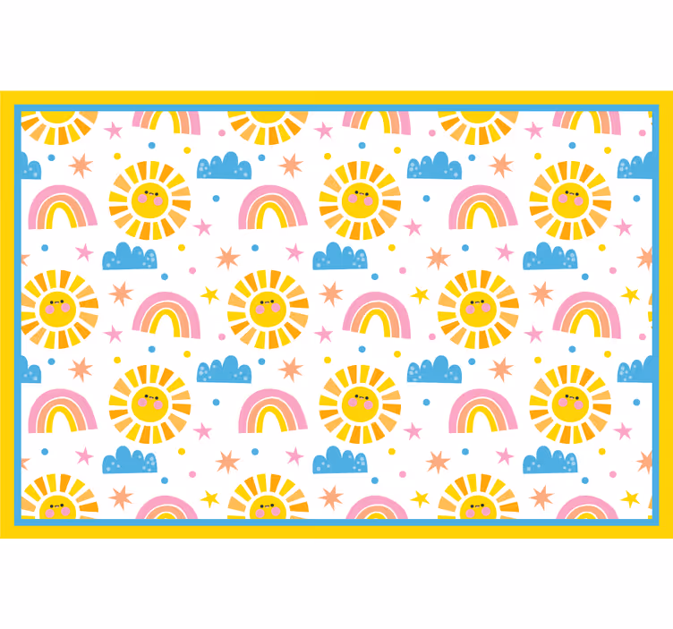 Blind children rainbow, sun and clouds on white - TenStickers