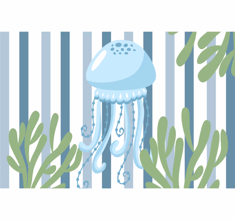 Blind children blue jellyfish sea creatures - TenStickers