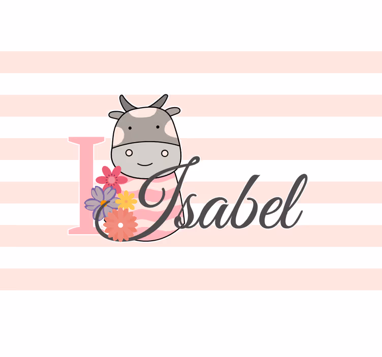 Blind children cute animals cow with name - TenStickers