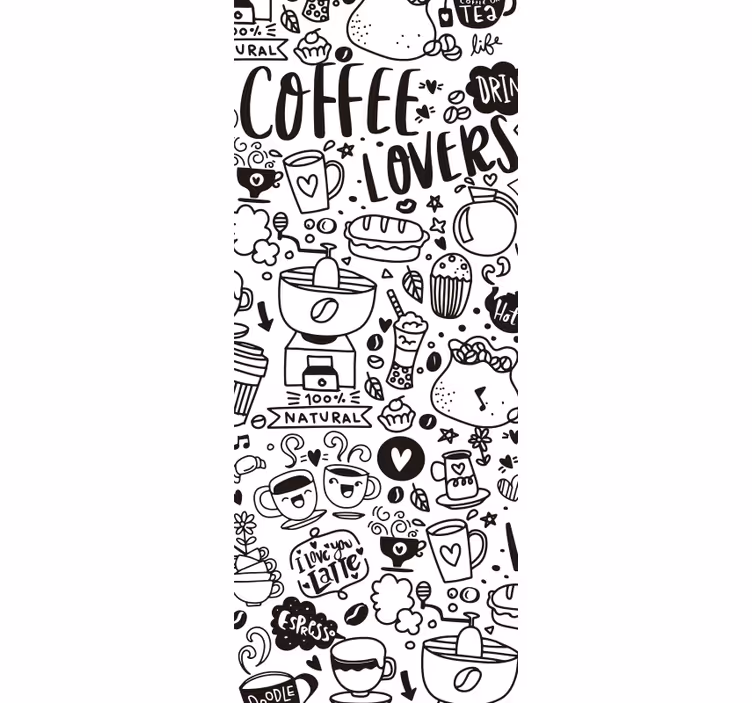 Kitchen roller blind translucent vinyl coffee designs - TenStickers