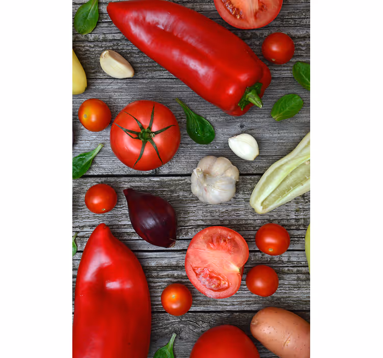 Kitchen roller blind vegetable table design - TenStickers