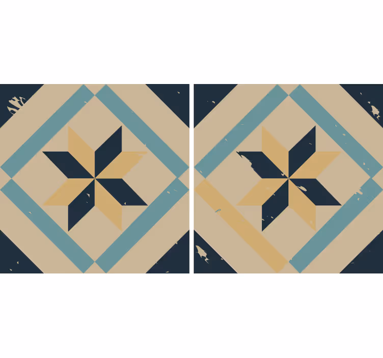 Kitchen roller blind in elegant cement tiles design - TenStickers