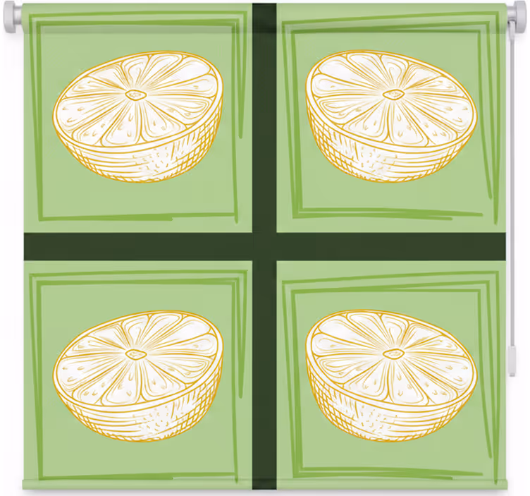 Kitchen roller blind hand drawn lemon citrus tiles - TenStickers