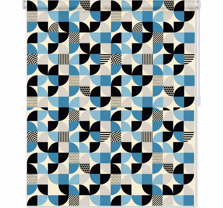 Kitchen roller blind retro blue bauhaus design - TenStickers