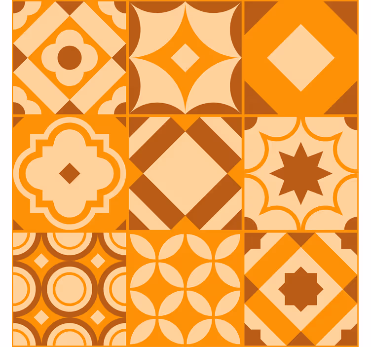 Kitchen roller blind rustic tile design - TenStickers