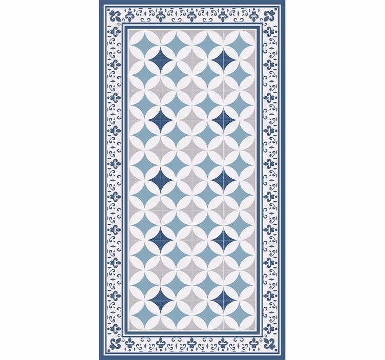 Kitchen roller blind in azure tile design - TenStickers