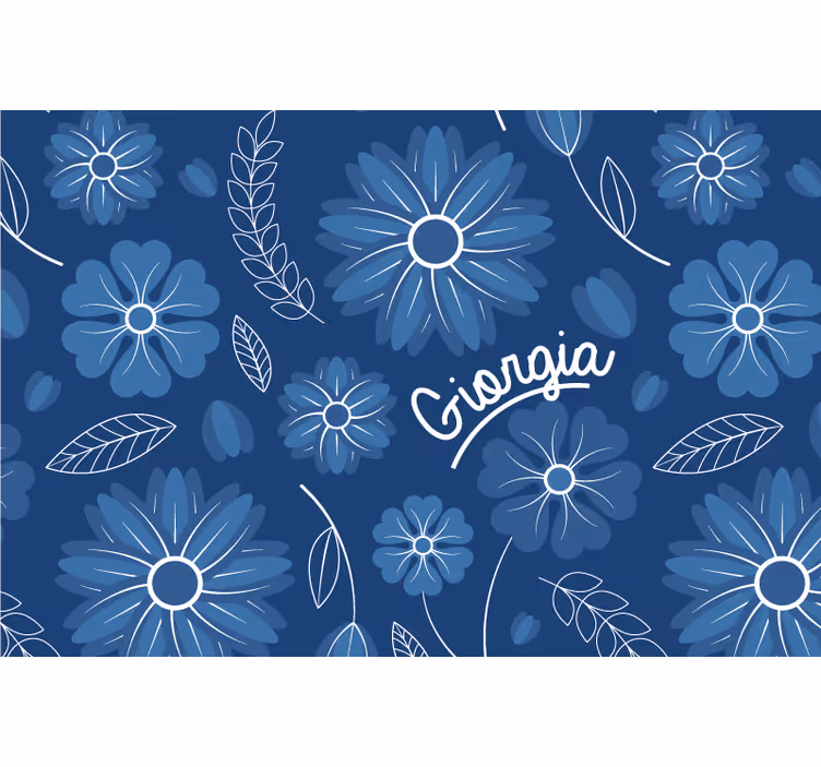 Blind blue elegant floral design - TenStickers