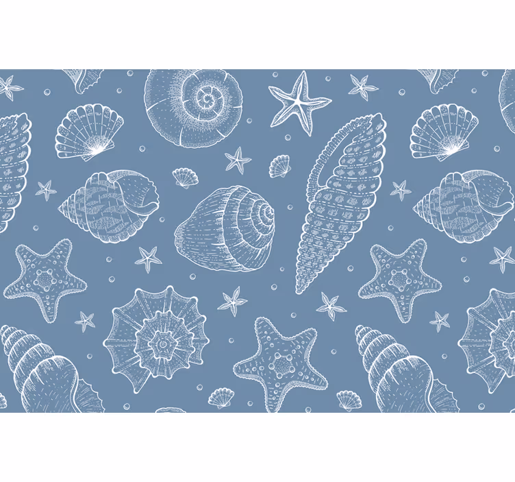Blind blue ocean creatures and shells - TenStickers