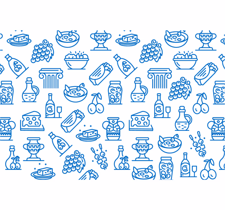 Blind blue greek culinary symbols - TenStickers