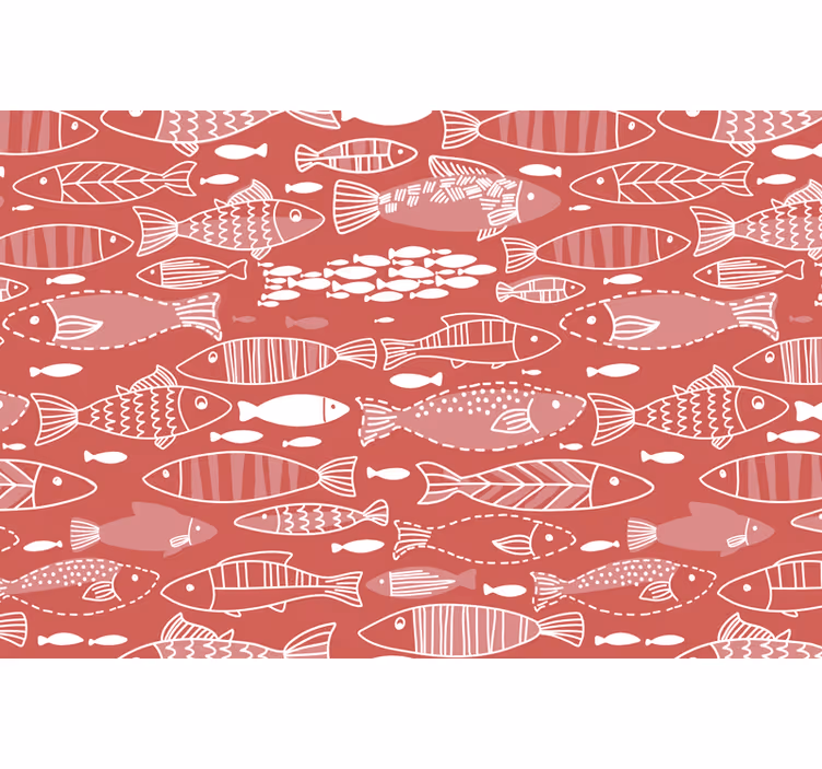 Red blind with abundant fish beneath waves - TenStickers