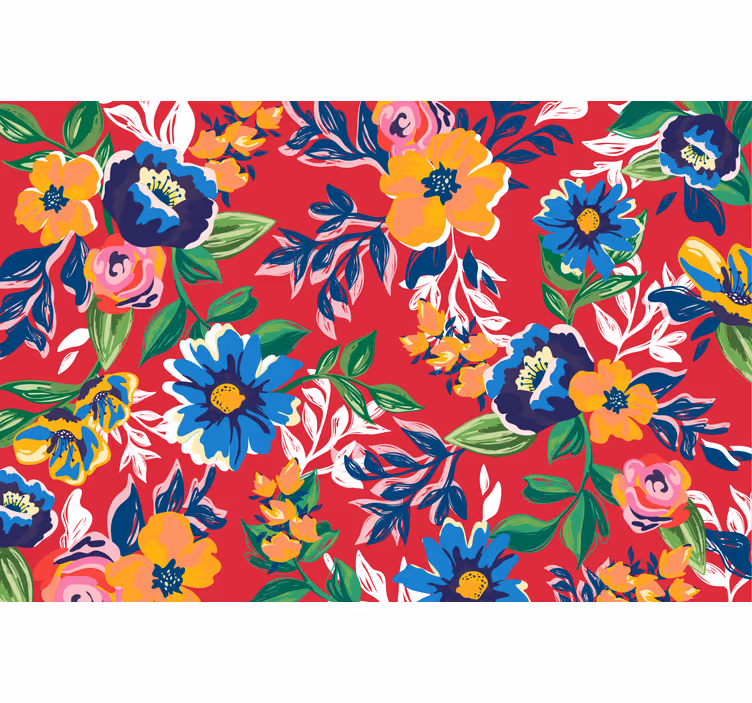 Red blind with red embroidery design - TenStickers