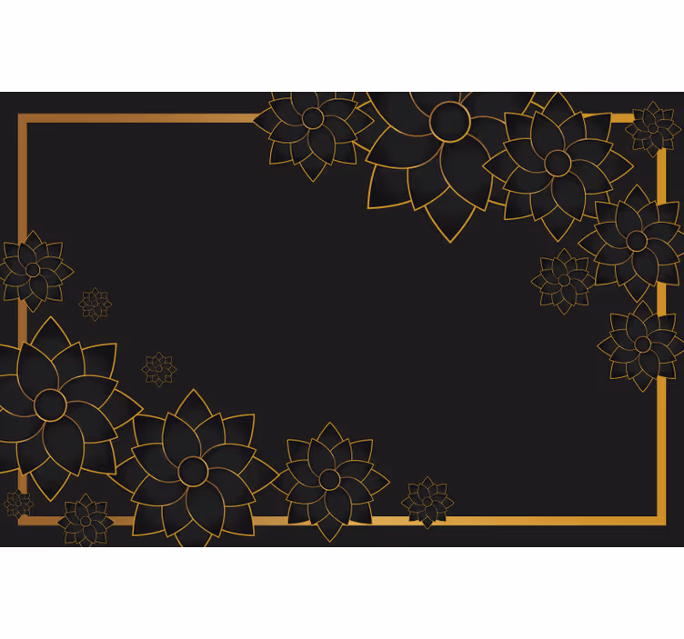 Black roller blind elegant style with plants - TenStickers
