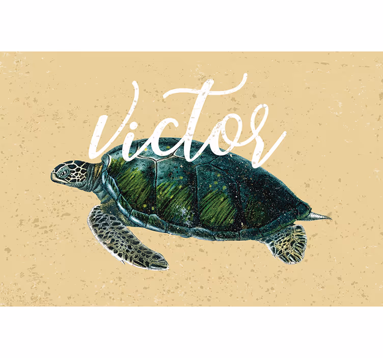 Blind beige personalized sea turtle - TenStickers