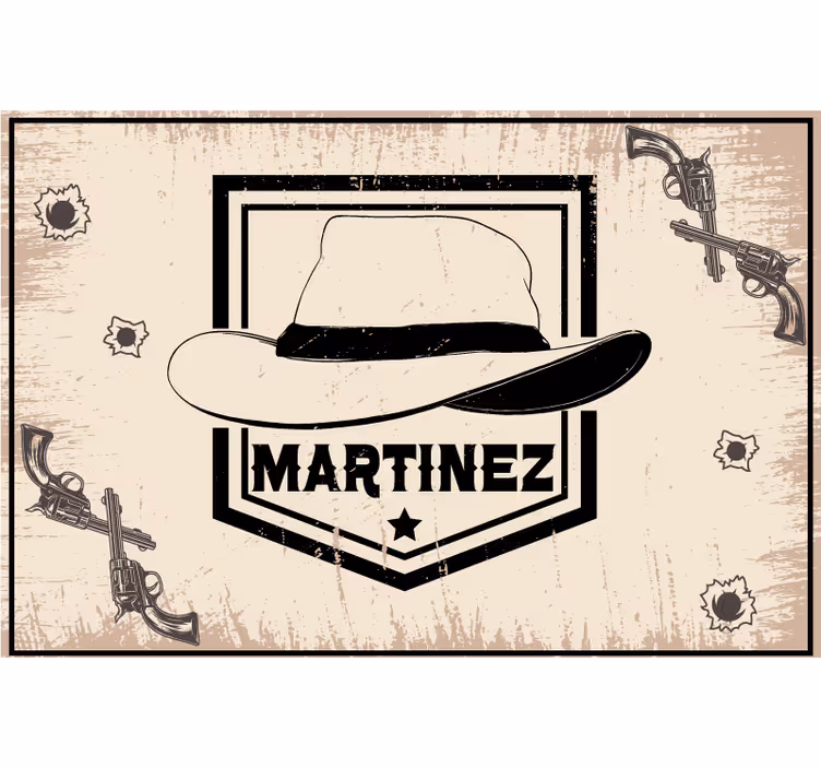 Blind beige cowboy hat with name - TenStickers