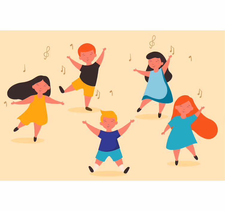 Blind beige kids dancing delight - TenStickers