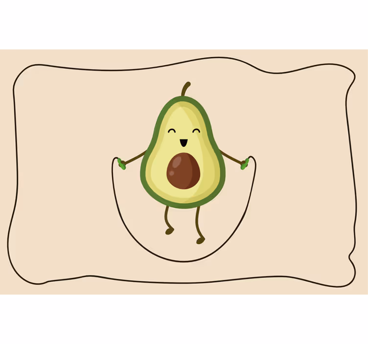 Blind beige funny avocado on jump rope - TenStickers
