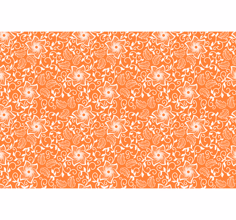 Orange blind with paisley flowers design - TenStickers