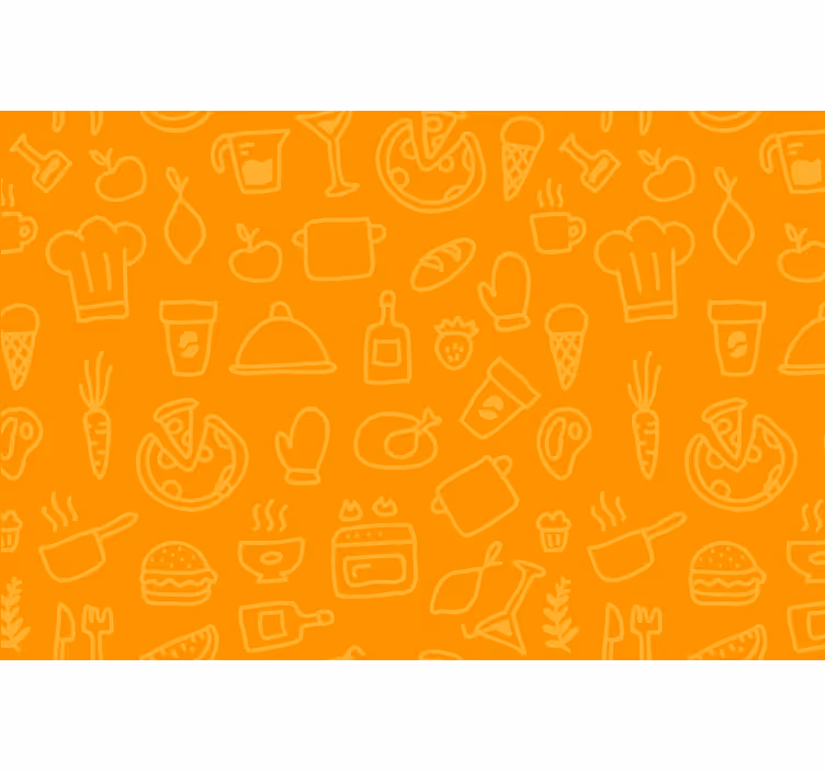 Orange blind with cutlery design background - TenStickers