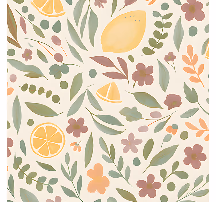 Outdoor blind with lemon floral design - TenStickers