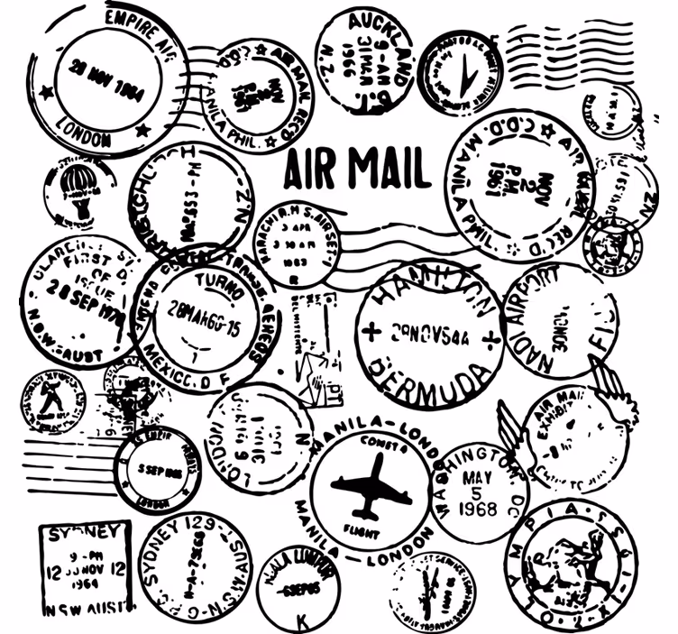 Roller blind office passport stamp decorative vinyl - TenStickers