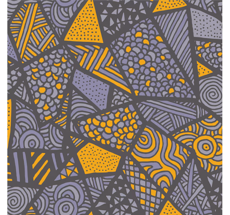 Roller blind office gray and yellow triangles - TenStickers
