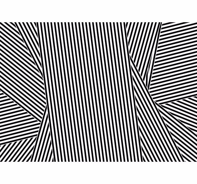 Roller blind office black and white striped rug - TenStickers