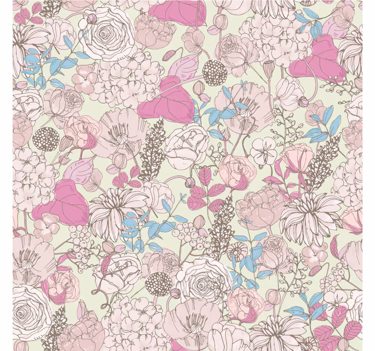 Living room blind in floral grandmillenial style - TenStickers