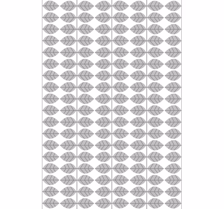 Living room blind in gray brookes leaf pattern - TenStickers