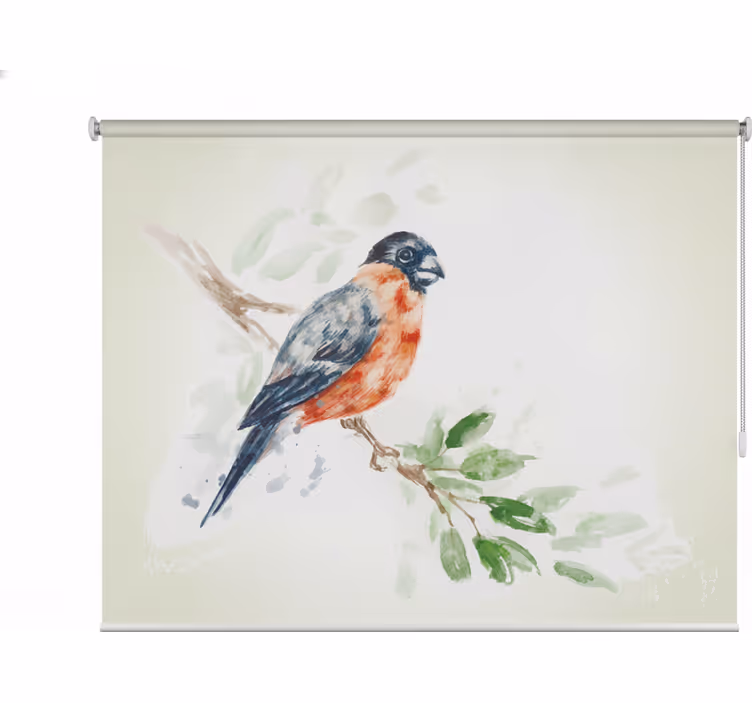Living room blind featuring pastel bird on branch - TenStickers