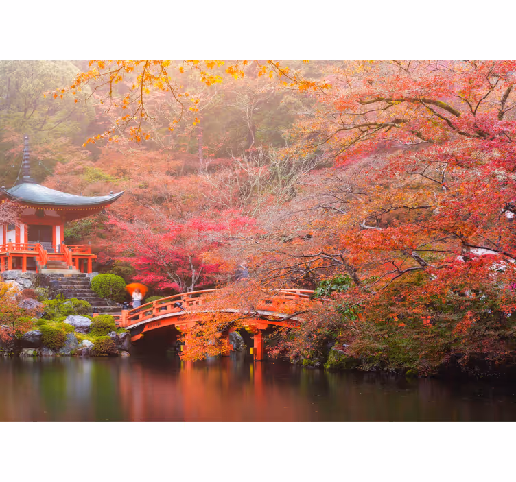 Blind bedroom asian garden in spring decor - TenStickers