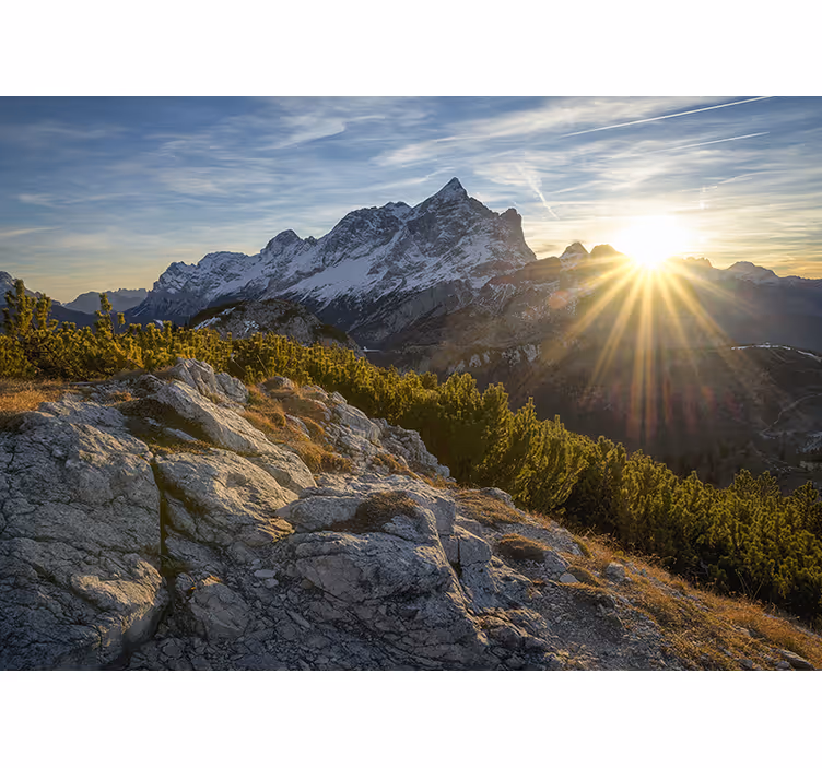Blind bedroom sunlight sparkling in the mountains - TenStickers