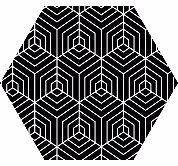 Blind bedroom abstract lines hexagon design - TenStickers